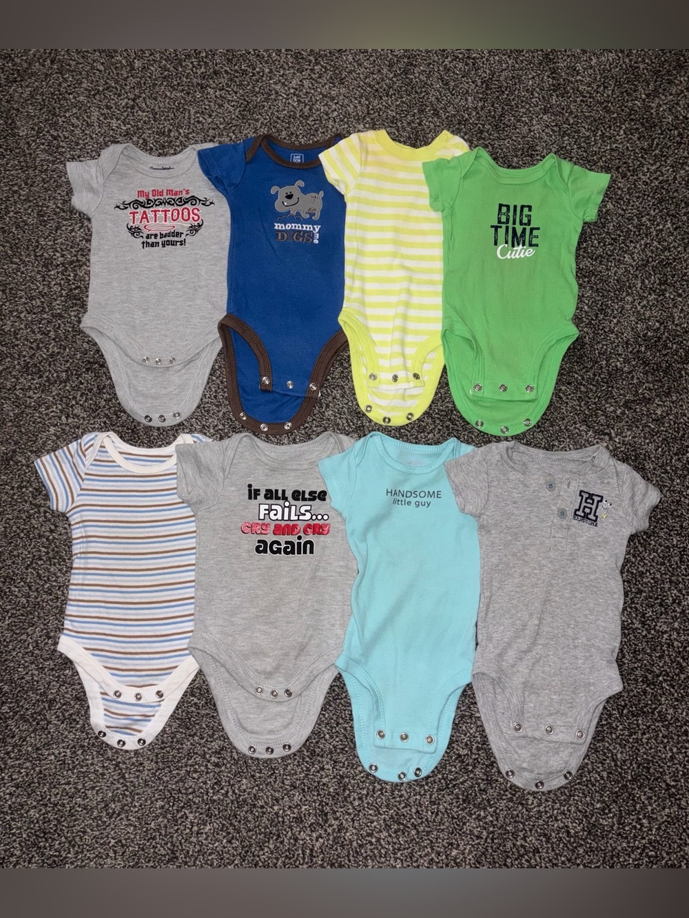Newborn Boys Short Sleeve Bodysuits